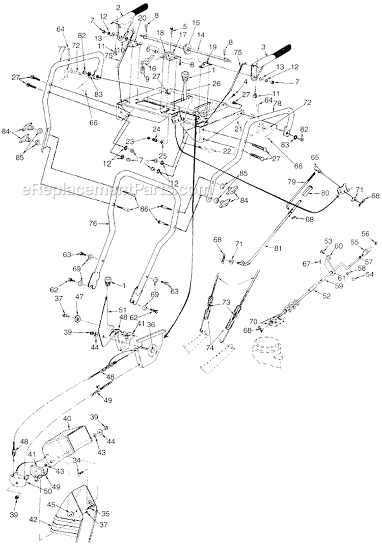 Page C Diagram and Parts List for 31AE993I401 1999 Yard Man Snow Blower